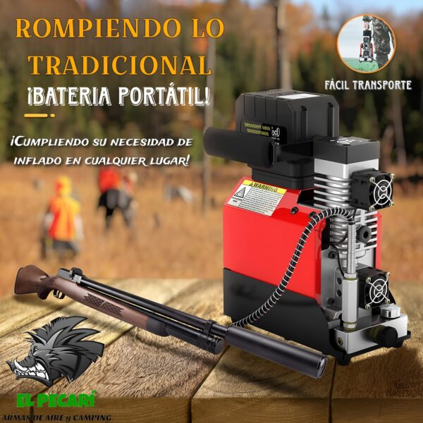 Compresor PCP Büker 18v-220v 4500 PSI ¡BATERIA PORTATIL! - Imagen 2